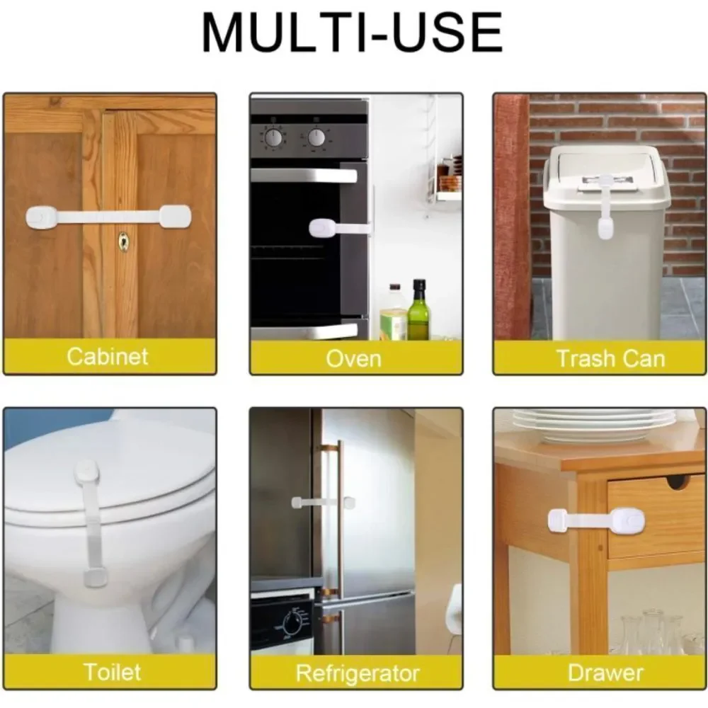 Betertek Cabinet Child Safety Locks And Extra Adhesive Set of 10